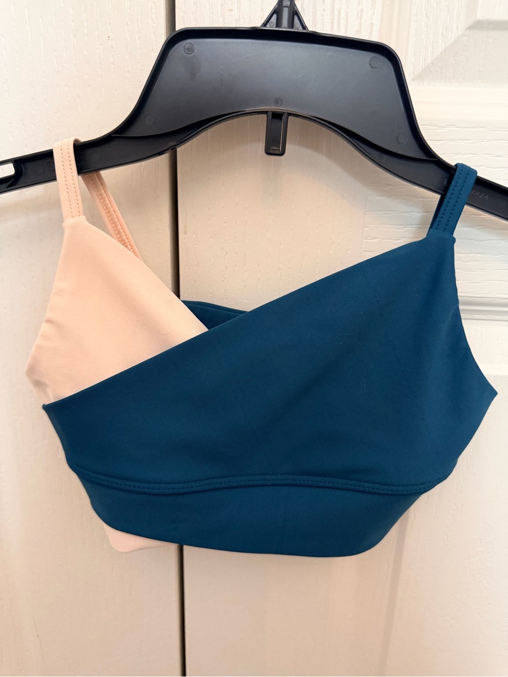 Everyday Cross-Front Bralette in Teal & Nude